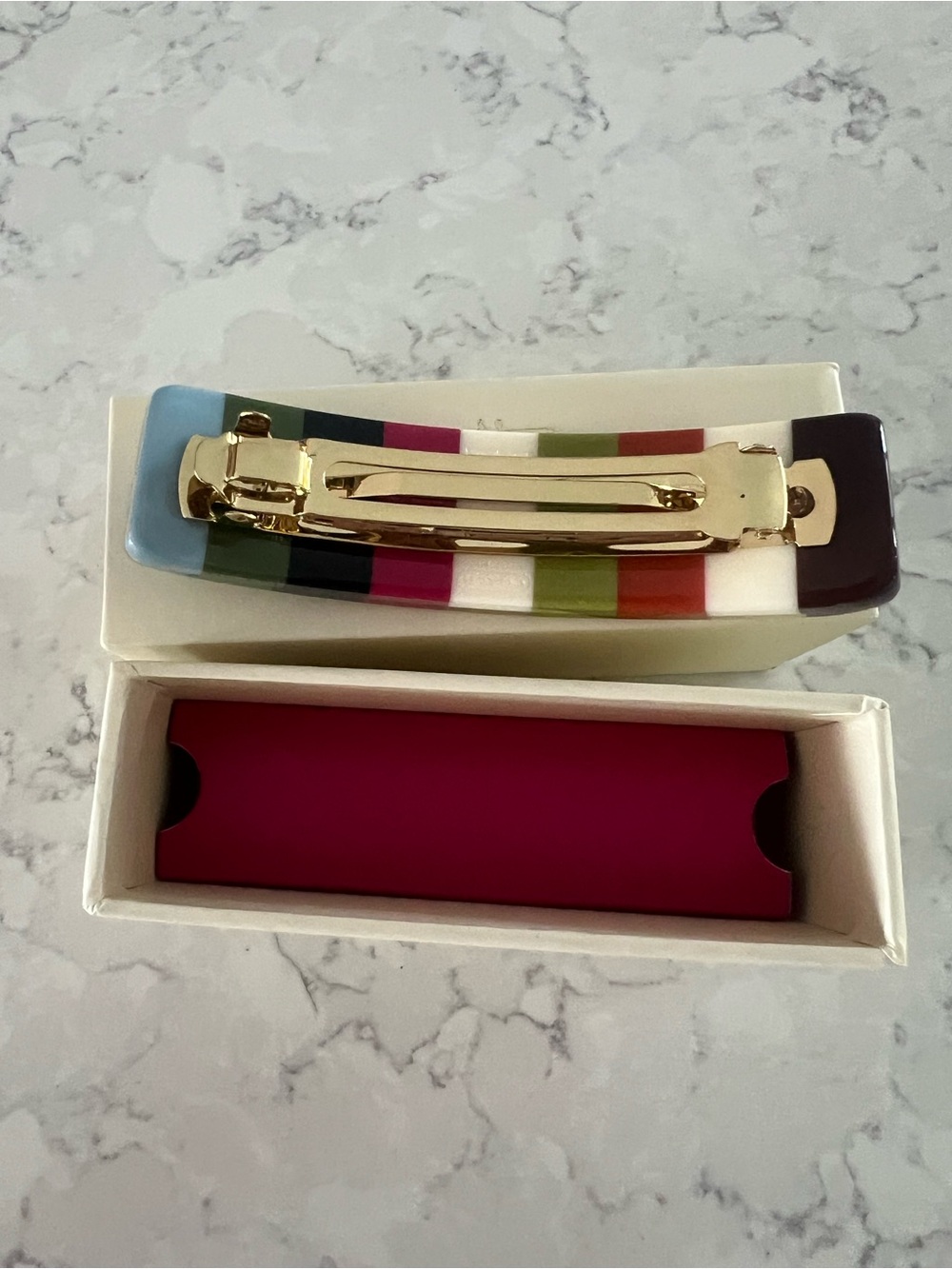 Coach Legacy Multicolor Striped Hair Clip NIB - Picture 7 of 8